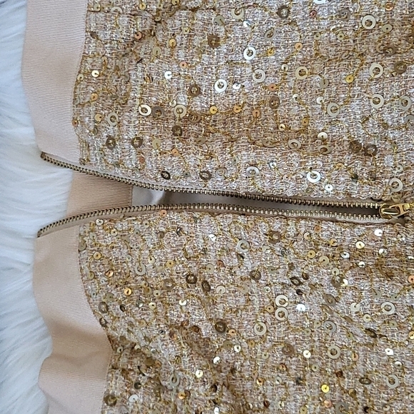 kate spade skirt the rules gold metallic sequined tweed skirt - Picture 7 of 14